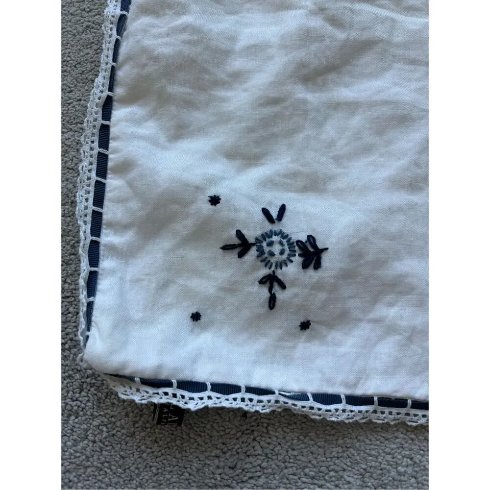 NWOT Ralph lauren Cote D’Azure white linen embroidered accent pillow case 20” x